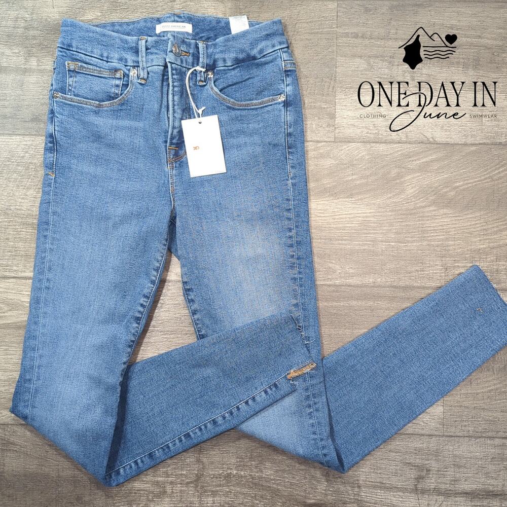 Good American Good Legs Skinny Raw Hem Jeans Size 4